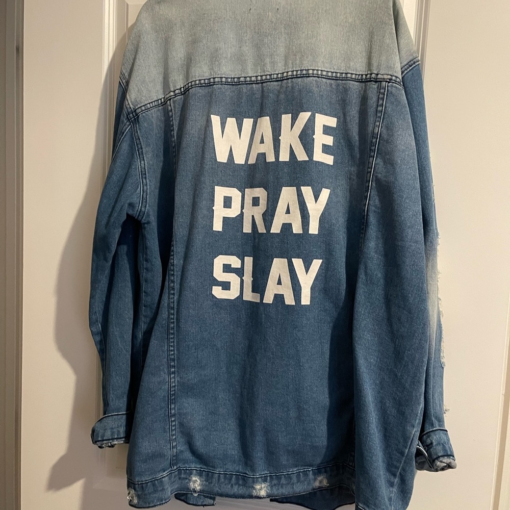 Fashion Nova Distressed Blue Jean Jacket